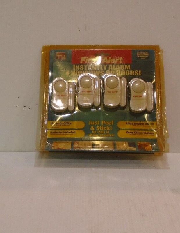 First Alert Instantly Alarm 4 Windows or Doors Peel and Stick As Seen on TV NEW