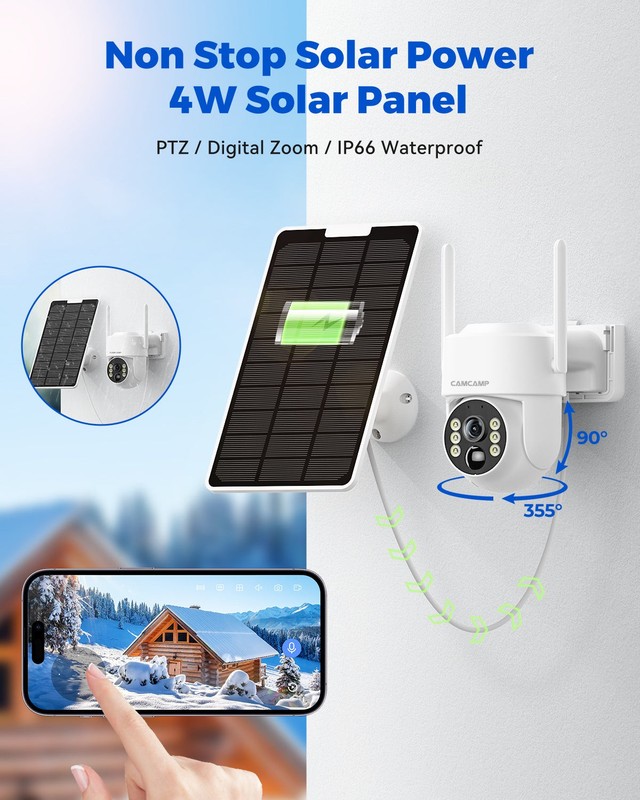 4MP Wireless Home Security Camera System Solar Wifi IP Cameras 10'' Monitor NVR gallery