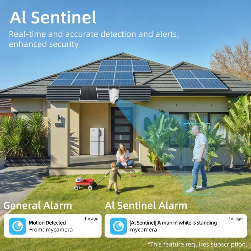 Solar Powered for Outdoor No Wifi Security Camera with Built-In 4G LTE SIM Card gallery