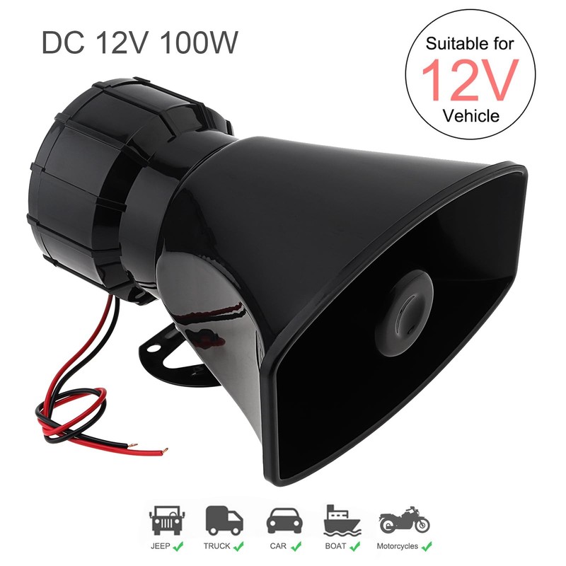 DriSentri Wired Alarm Siren Horn, DC 12V 100W Electronic Alarm Horn Siren for... gallery