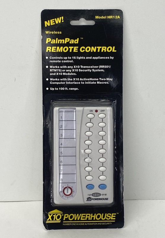 X-10 Powerhouse Home Automation Remote Control Palm Pad Wireless Model HR12A