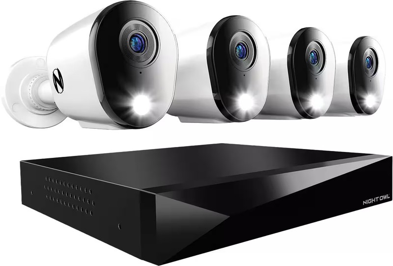 Night Owl - 8 Channel 2K (4MP) DVR with 4 (4MP) Cameras and 2TB Storage, Expa...