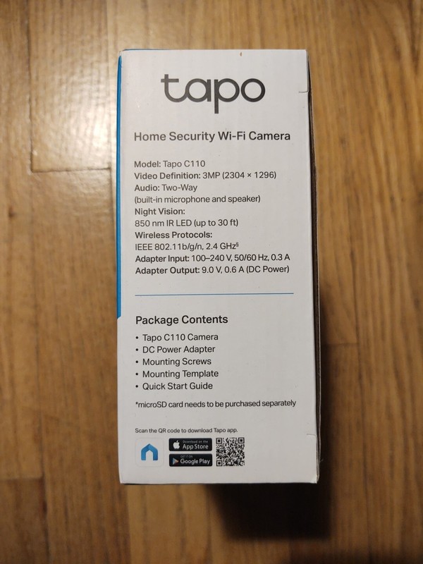 TP-LINK Tapo 2k Indoor Security Wi-Fi Camera, Tapo C110 Night Vision, White gallery