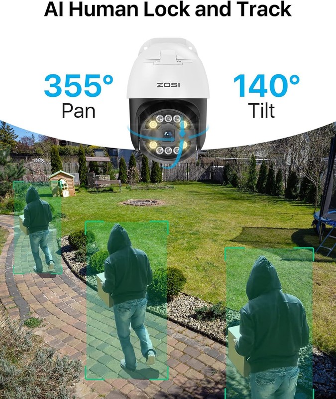 ZOSI 4K 8CH NVR PoE Security Camera System Color Night Vision Two Way Audio 2TB gallery