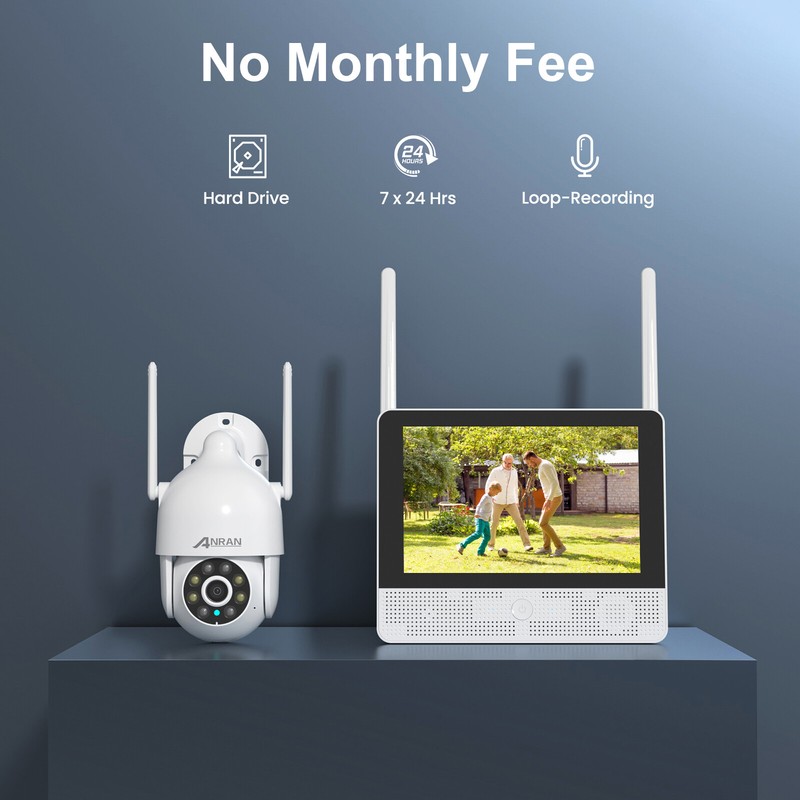 ANRAN 5MP 12''Monitor NVR CCTV Security Camera System AI Smart Detection 2TB HDD gallery