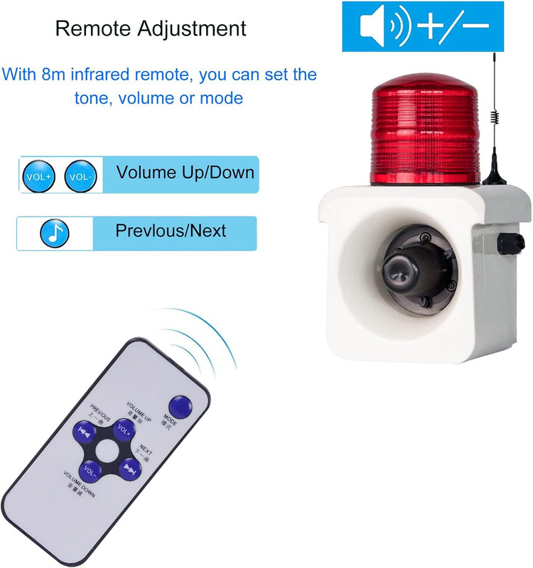 YASONG SLA-800Y Wireless Remote Control Alarm Siren(2Km/1.24 Mi), LED Strobe War gallery