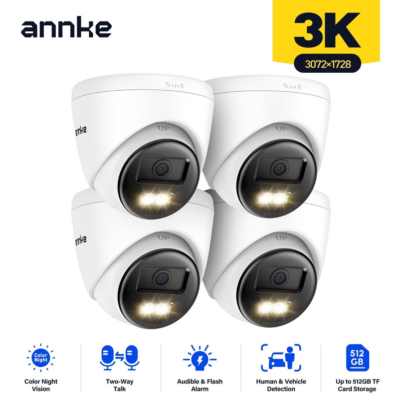 ANNKE C500X 3K POE Security IP Camera 2-Way Audio Recording AI Color Night IP67