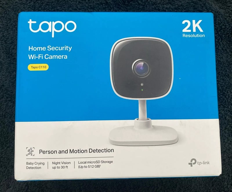 TP-LINK Tapo 2k Indoor Security Wi-Fi Camera, Tapo C110 Night Vision, White
