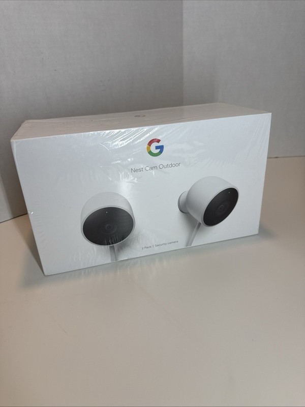 Google Nest Cam Outdoor Smart Security Camera (2-Pack) NC2400ES – Sealed NEW