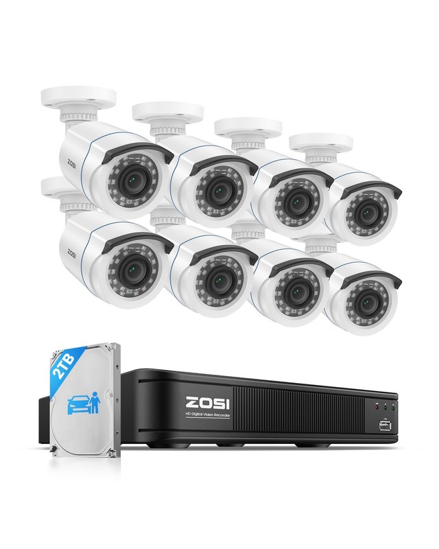 1080P H.265+ Home Security Camera System with AI Human Vehicle Detection, 5MP...