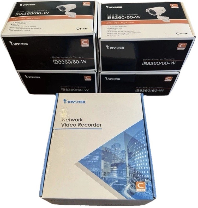Vivotek Wireless 2TB NVR Video Recorder & (4) IB8360-W Security Network Cameras