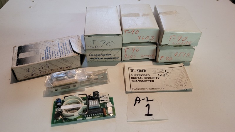 LINEAR 7- T-90 SUPERVISED TRANSMITTERS 2 ZONES 5=9603 2=9612 NEW & PREOWNED