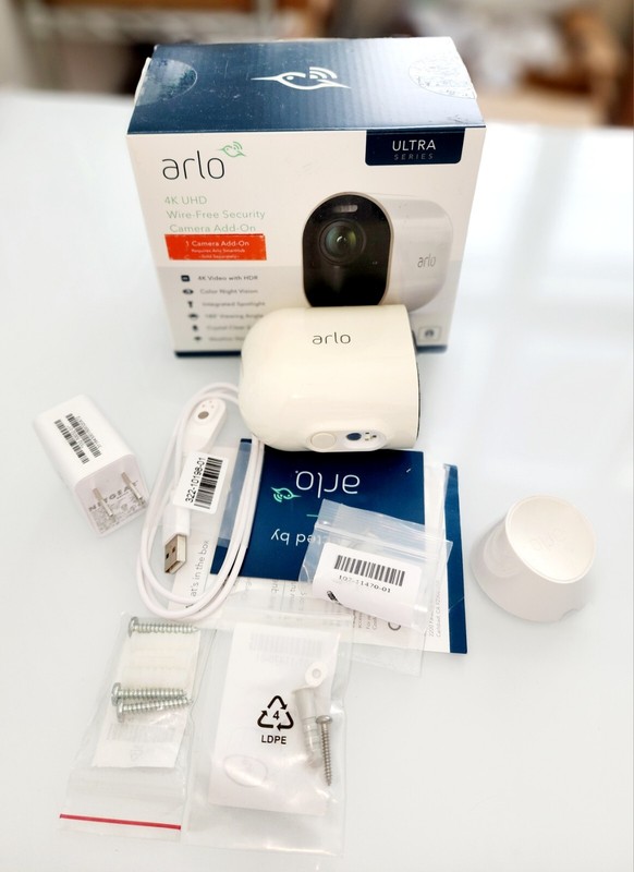 Arlo VMC5040-100NAS 4K Wire-Free 180 Degree View Add-On Security Camera – USED