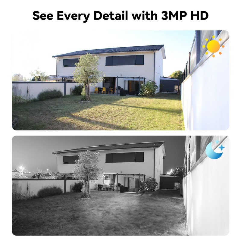 Wired System Outdoor, 4CH 5MP Lite AHD DVR with 500G Hard Drive, 4 x 3MP Wire... gallery