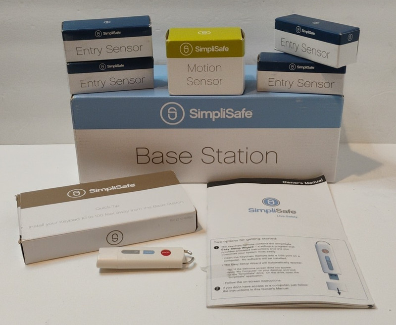 SimpliSafe Home Security System Base, Keypad, Motion, & Entry Sensor, Keychain