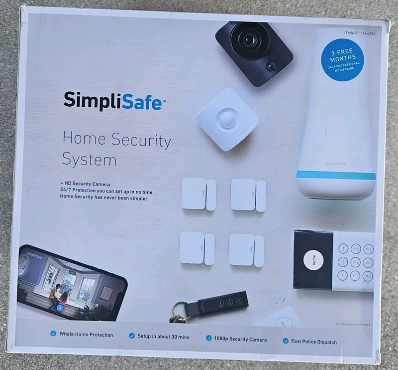 SimpliSafe HSK103 Home Security Kit with HD Camera 1444290 New Open Box