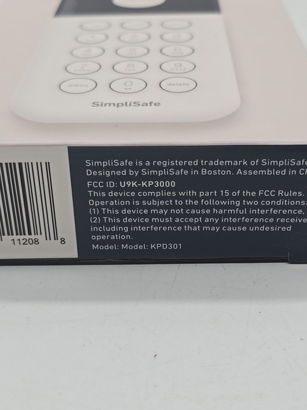 SimpliSafe Home Security System GENUINE Wireless Keypad Remote White SSKP3 gallery