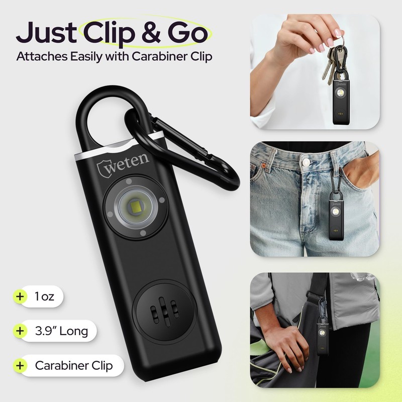 Personal Safety Alarm for Women - 130dB Loud Panic Siren Keychain 3 Pack - Ra... gallery