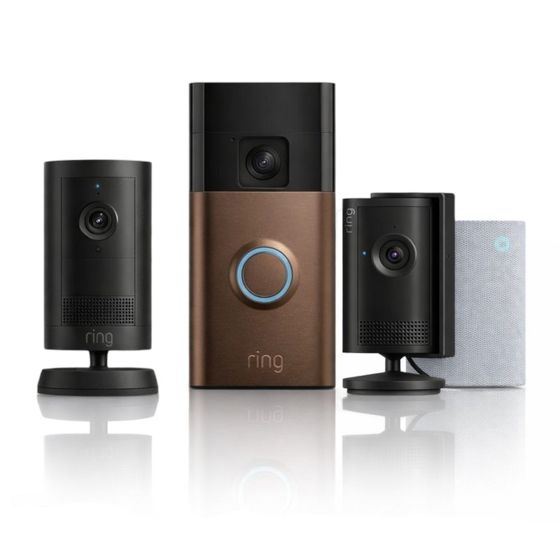 Ring Battery Doorbell, Venetian Bronze, Chime 3, Outdoor Cam Plus & Indoor Cam