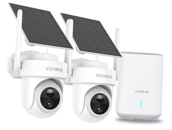 Security Cameras Wireless Outdoor, No Subscription, 4K Solar 2 Cameras Kit
