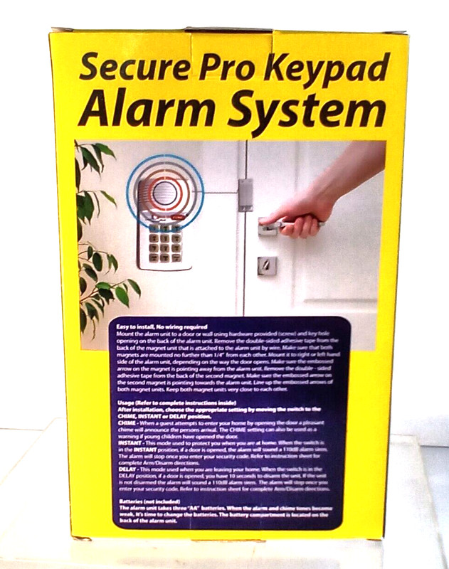 BELL +HOWELL SECURE PRO KEYPAD ALARM SYSTEM BATTERY OPERATED BRAND NEW gallery
