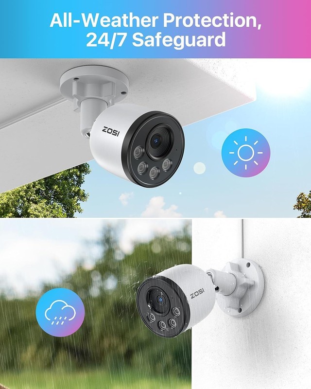 ZOSI 4K 16CH PoE Security Camera System 4TB HDD for Home 24/7 100ft IR Night gallery
