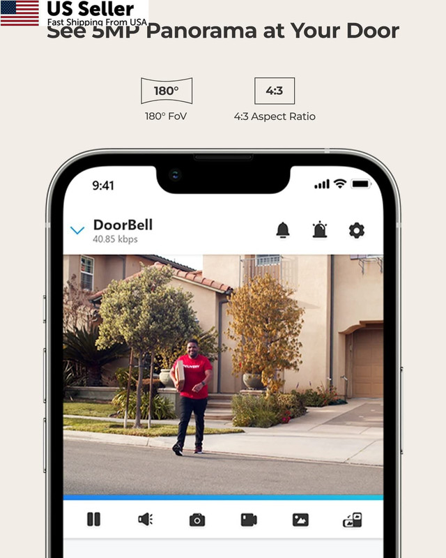 REOLINK Video Doorbell PoE Camera – 2K IP Security Outdoor with Black gallery