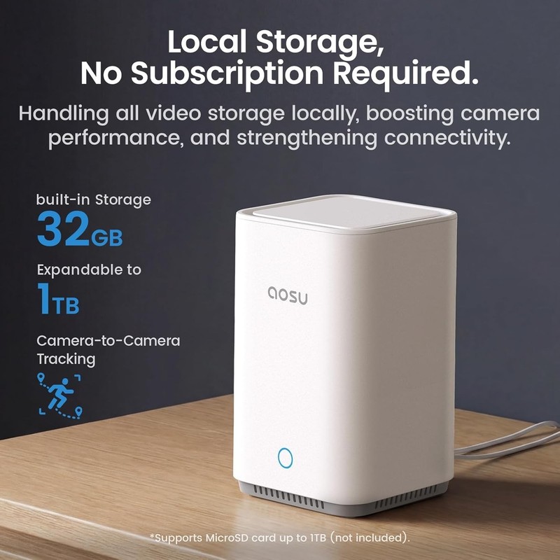 aosu Wireless Outdoor Security Camera Kit with aosuBase Local Storage, 2K gallery