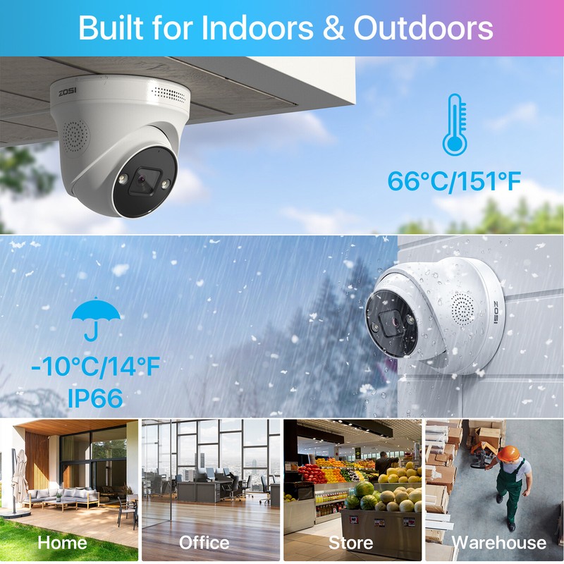 ZOSI 8CH H.265+ 4K POE NVR 5MP Security Camera System Audio AI Vehicle Detection gallery