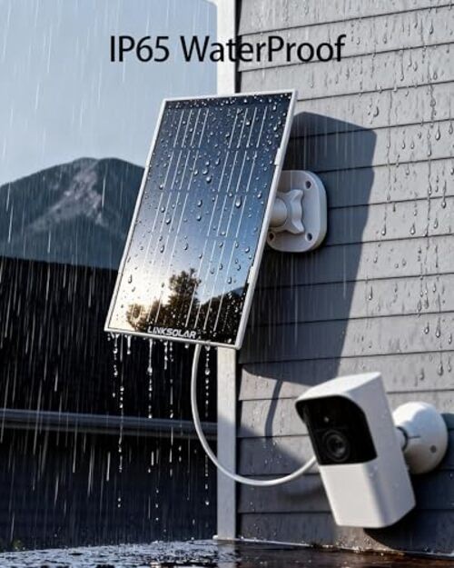 Dual 5W Solar Panels for Ring Camera Doorbell, All-in-1 Glass Solar Middle-5W*2 gallery