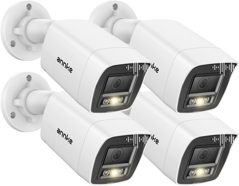 5MP Two-Way Audio Wired Security Camera, 4 Pack 3K FHD TVI Add-On Outdoor CCTV A