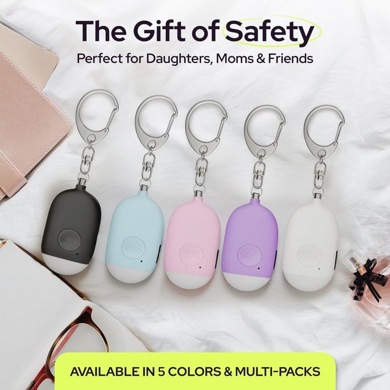 Rechargeable Personal Alarm Keychain - 130dB Siren & LED Light - 2 Pack Perso... gallery