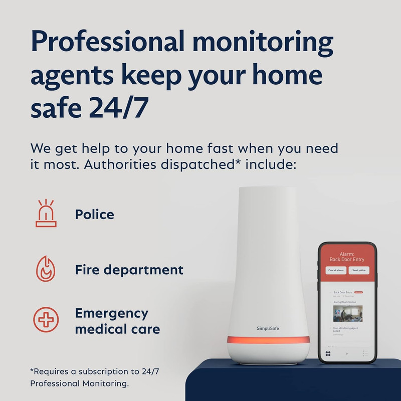 Simplisafe 8 Piece Wireless Home Security System - Optional 24/7 Professional Mo gallery