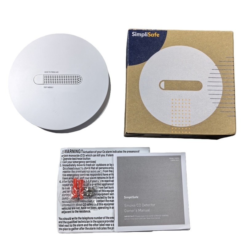SimpliSafe Smoke & Carbon Monoxide Detector Smoke Alarm Security Latest Gen