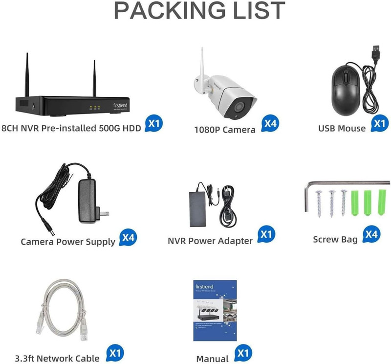 1080P Wireless Outdoor Security Camera System with 24/7 Recording & No Fees gallery