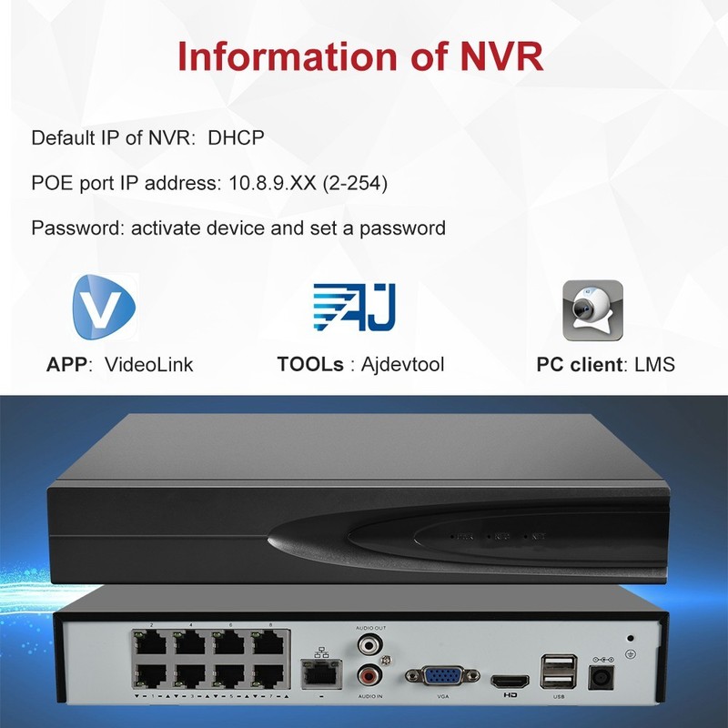 VIKYLIN 8CH POE NVR System Dual light Color+IR 180°VIEW 8MP IP CAMERA Turret Lot gallery
