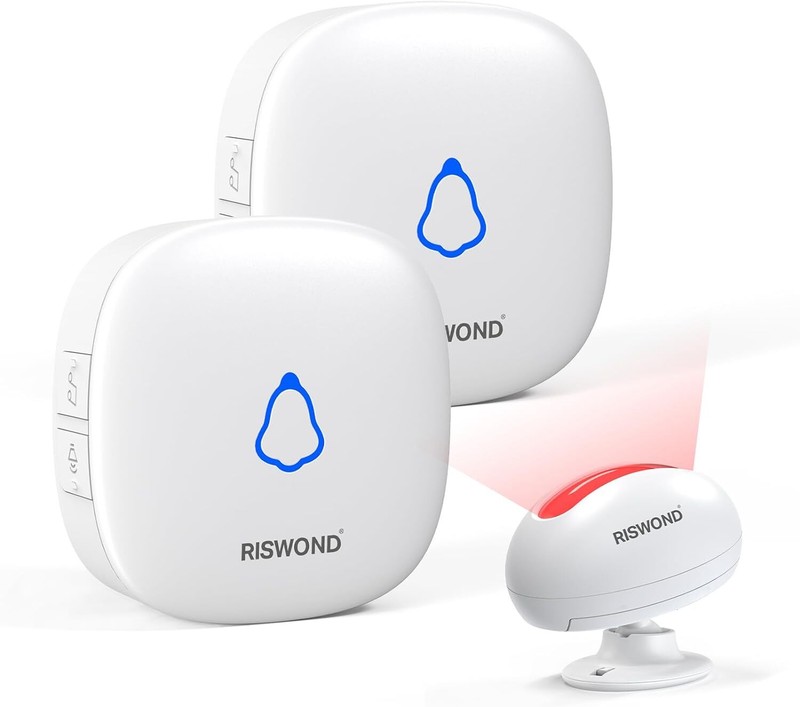 Wireless Motion Sensor Door Chime: Business Entry Doorbell Indoor WHITE