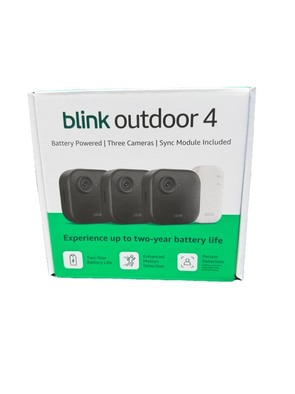 Blink Outdoor 4, (4th Gen 2025) Wireless 3 Camera Security System + Sync Module