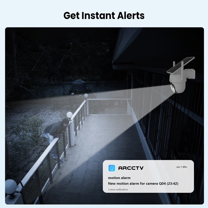 ARCCTV Wireless Solar Security Camera System Battery Powered WIFI Camera Outdoor gallery