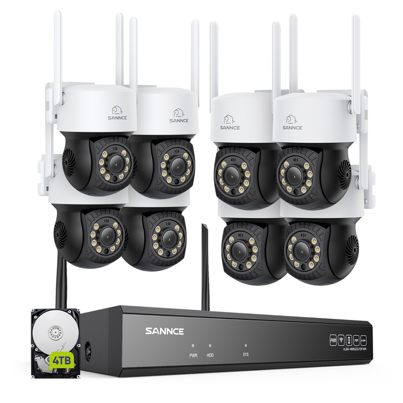 SANNCE 5MP 10CH NVR Wireless PT Security Camera System Color Night Two Way Audio gallery