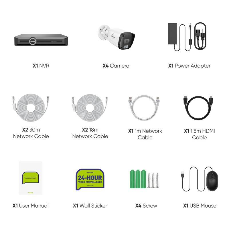 SANNCE 4K POE AI Color Night Security Camera System 8MP 8CH NVR Audio Recording gallery