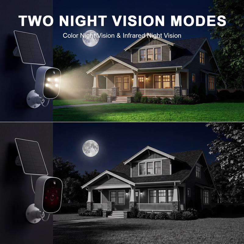Solar Battery Powered Wireless WiFi Home Security Camera System Outdoor Monitor gallery