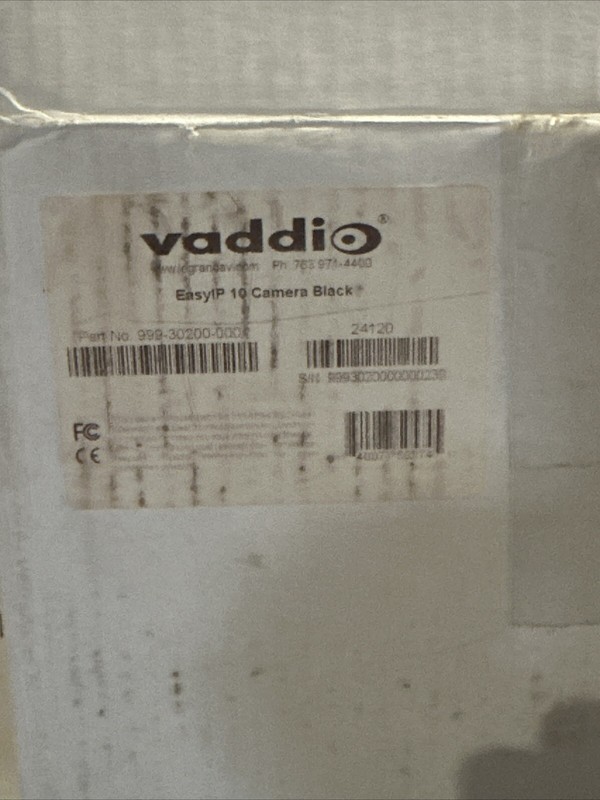 New Open Box Vaddio EasylP 10 Camera Black 998-30200-000 gallery