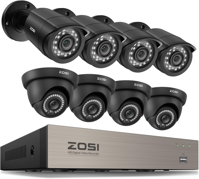8CH 3K Lite Wired Security Camera System with AI Human Vehicle Detection, 8Pcs 1