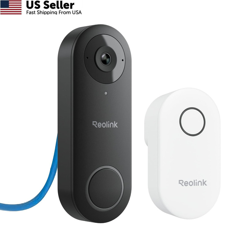 REOLINK Video Doorbell PoE Camera – 2K IP Security Outdoor with Black