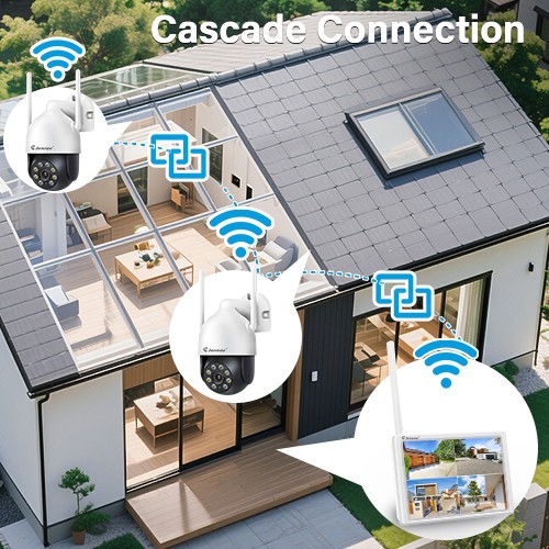 Wireless 5MP Security Camera System 10CH Wifi NVR 2-Way Audio 24/7 Recording 1TB gallery