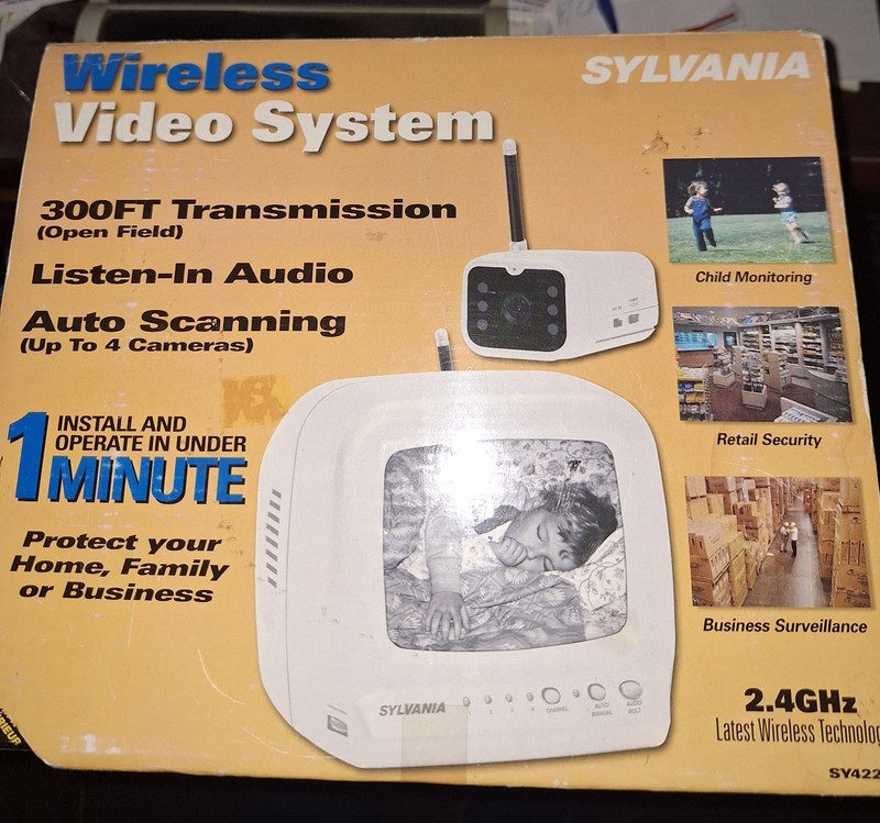 Sylvania SY4225 2.4 GHz Wireless B/W Video Security System. Only 1 LEFT. FAST SH