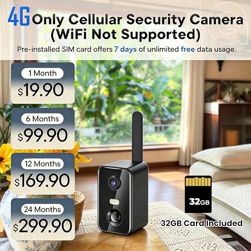 No WiFi Security Camera Wireless Outdoor, 4G LTE Cellular Solar Camera Battery gallery