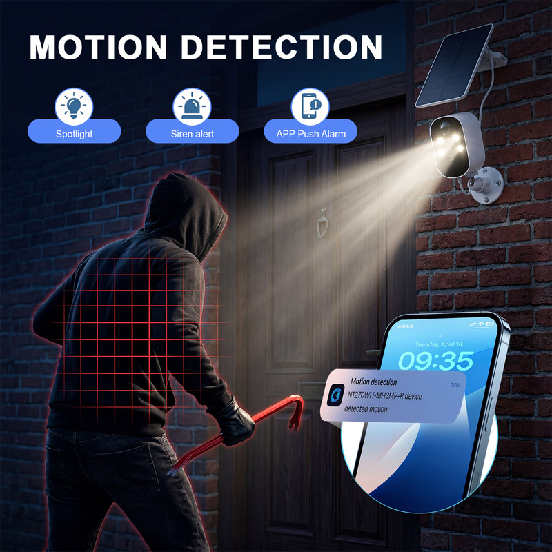 Solar Battery Powered Wireless WiFi Home Security Camera System Outdoor Monitor gallery