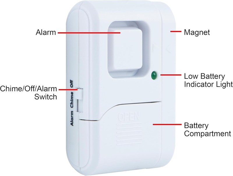Wireless Personal Security Alarm 4 Pack - Easy Installation, 120DB Chime gallery